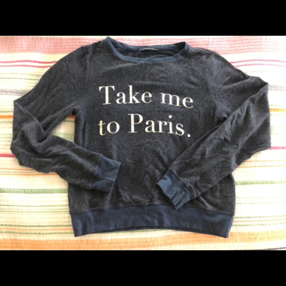 S wildfox couture Take Me To Paris navy sweater